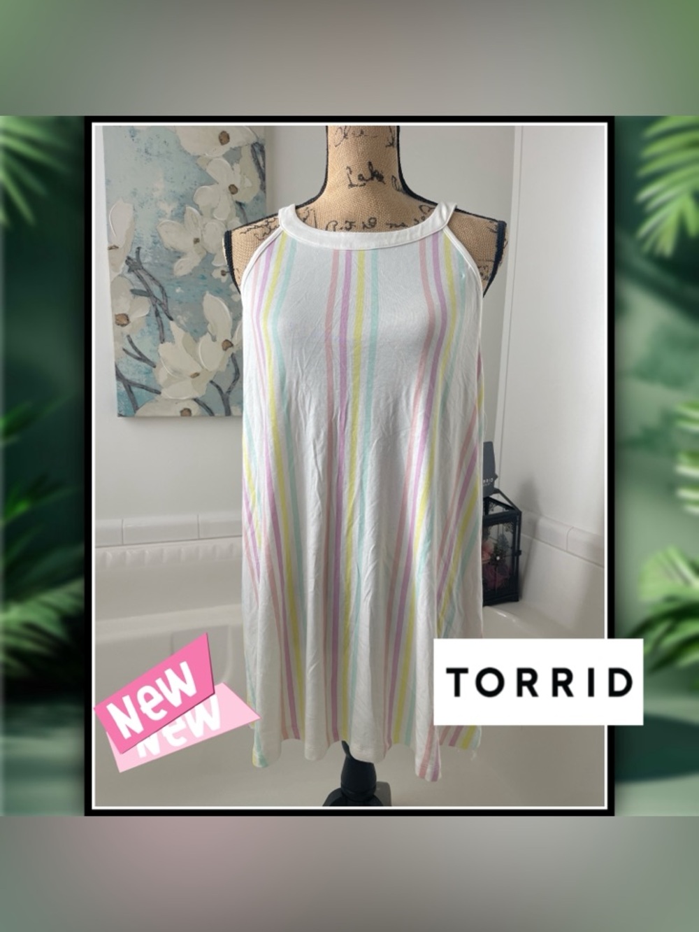 🍒NEW🍒 TORRID Candy Stripe Goddess Tank #T767684pl